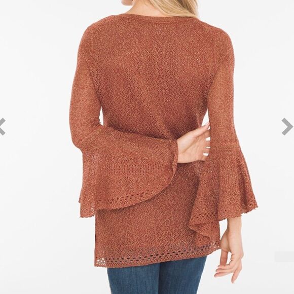 Chico’s Pullover Tank w/Sweater Long Bell Sleeve Size 1 Like new - Picture 3 of 6